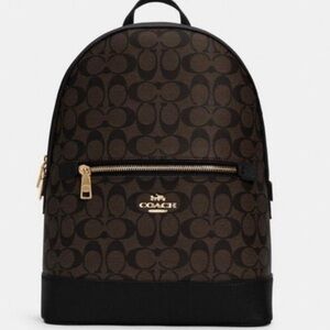 Coach Signature Brown and Black Backpack